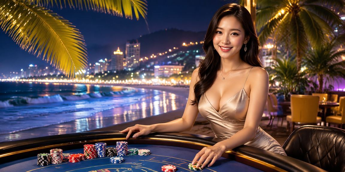 Nhóm bạn tại Vũng Tàu chơi bài và cá cược giải trí trên bãi biển vào buổi chiều